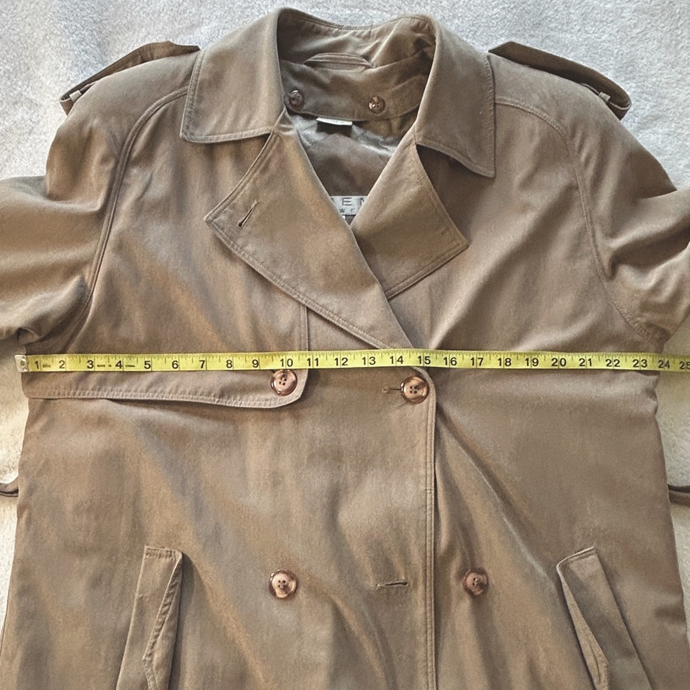 Vintage Brem Rainwear Taupe Tan Trench Raincoat w/ Button Liner - Picture 12 of 16